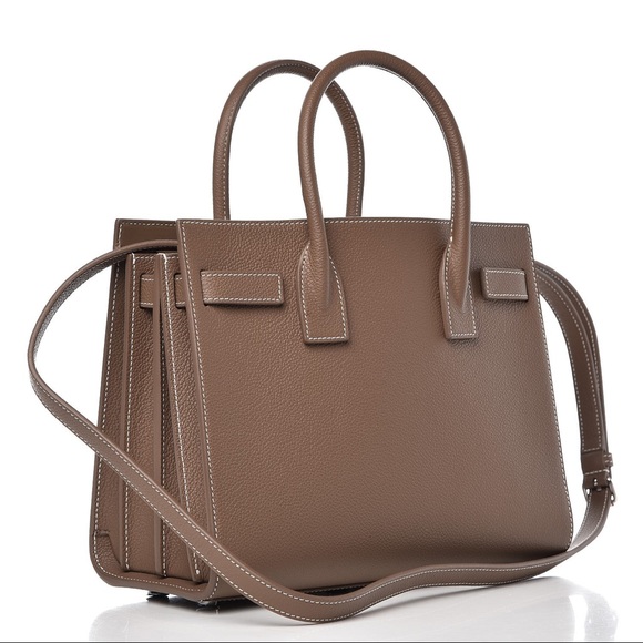 YSL Small Sac de Jour SDJ in grained taupe leather - Picture 2 of 6
